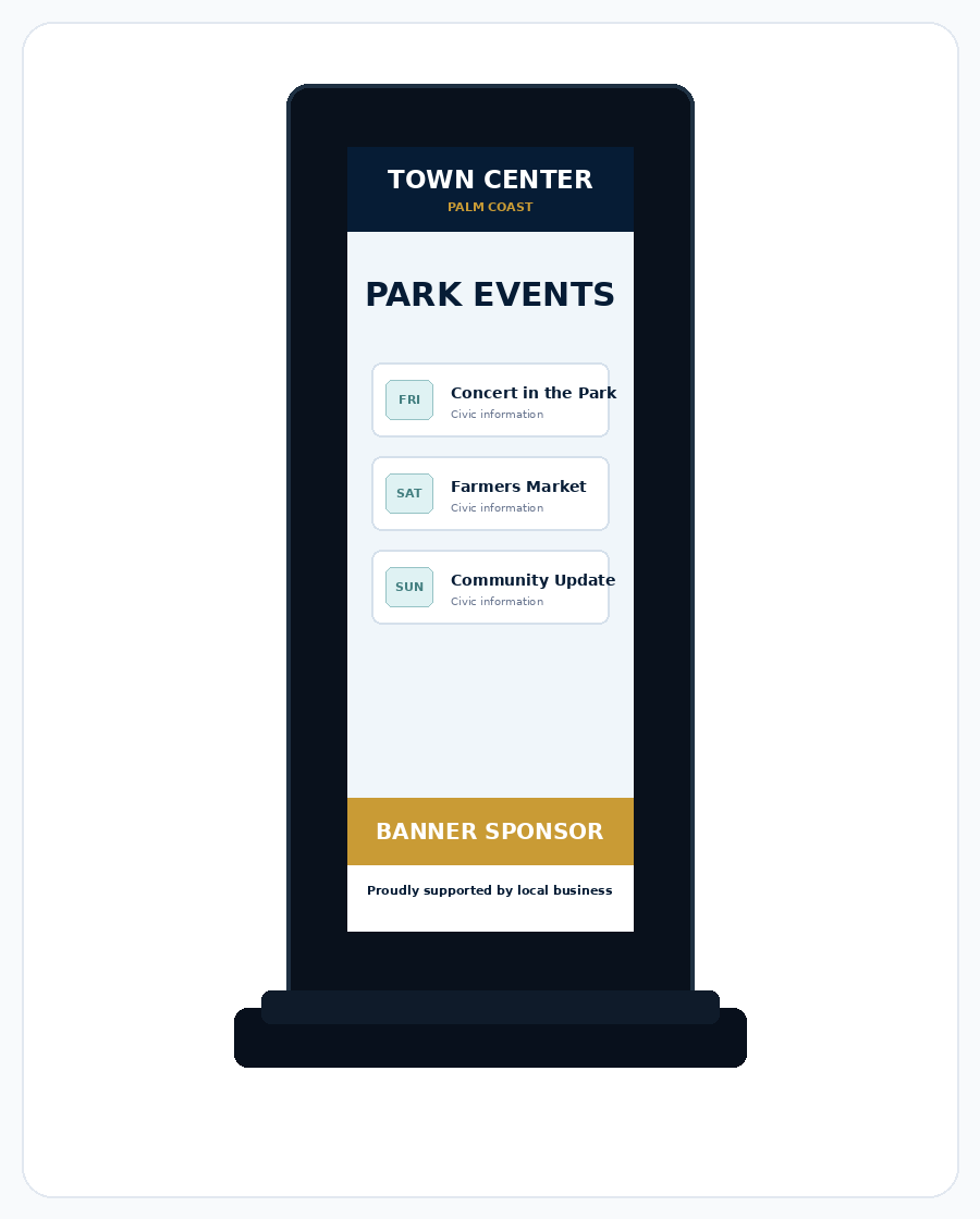 Banner sponsor with civic content example